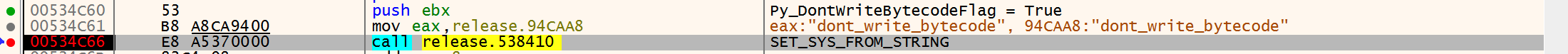 インタープリタをよく調べてみると、sys.dont_write_bytecode変数がtrueに設定されていました。この設定は、モジュールがインポートされたときにバイトコードがディスクに書き出されるのを防止する効果があります。 