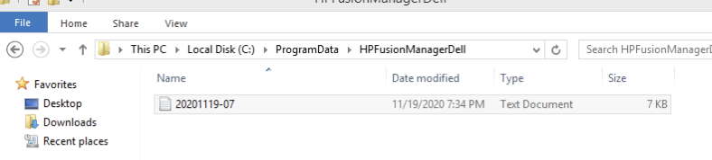 キーロガーは情報をHPFusionManagerDellディレクトリに、ここに示すファイル名構造でドロップします。 
