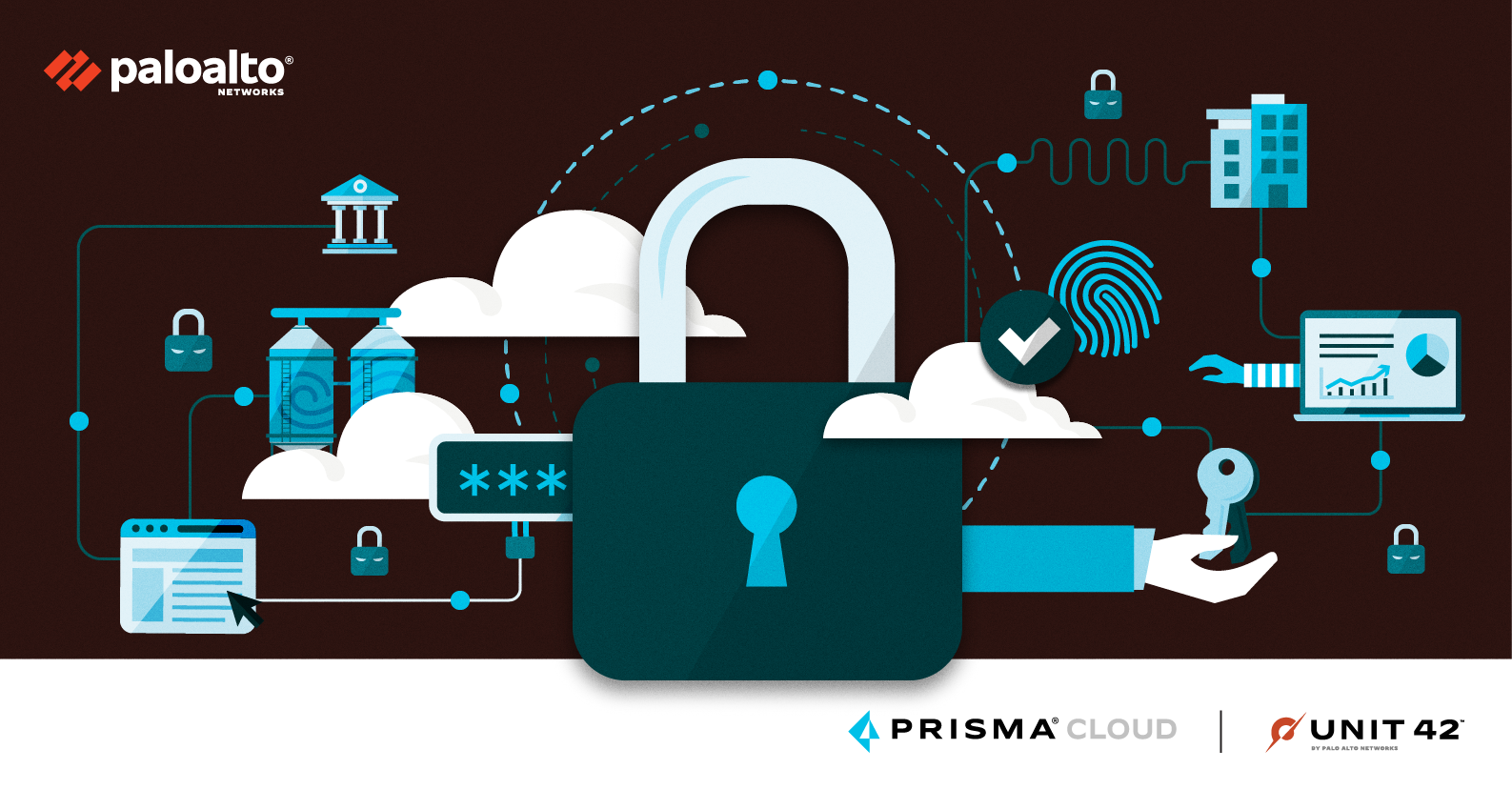 A conceptual image representing cloud security, associated with the Unit 42 Cloud Threat Report, 2H 2021.
