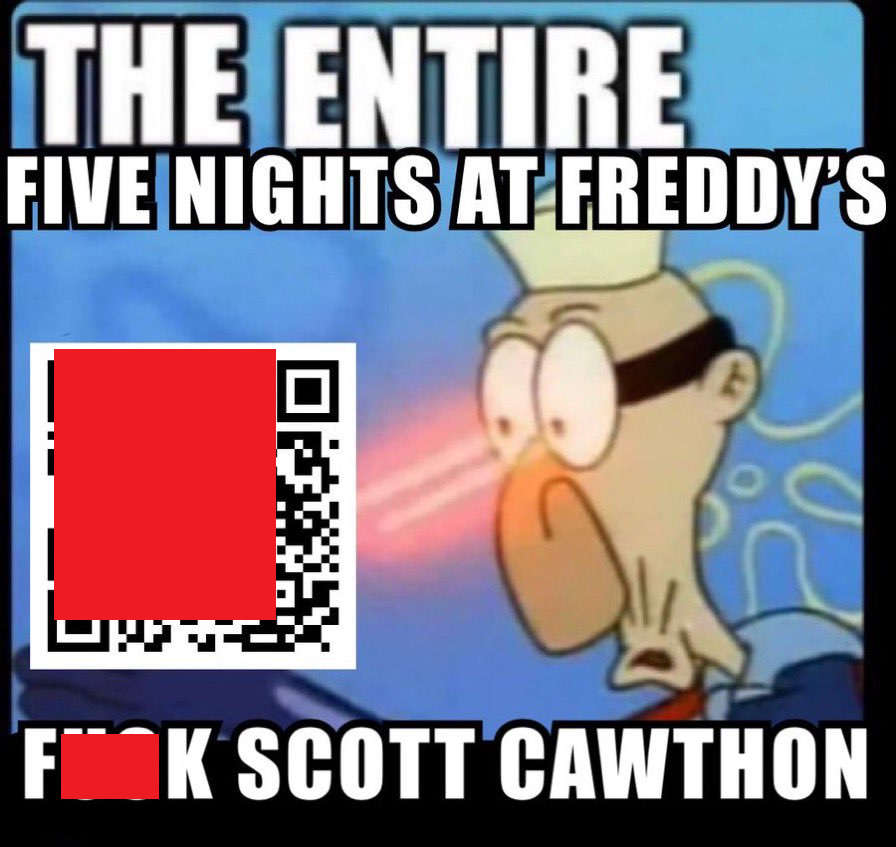 この画像は「The five nights at Freddy」をダウンロードするQRコードと思われるもの。