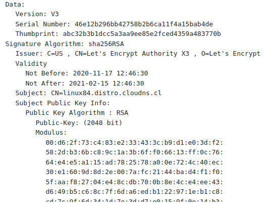 画像15はlinux84.distro.cloudns.clのSSL証明書のスクリーンショット。