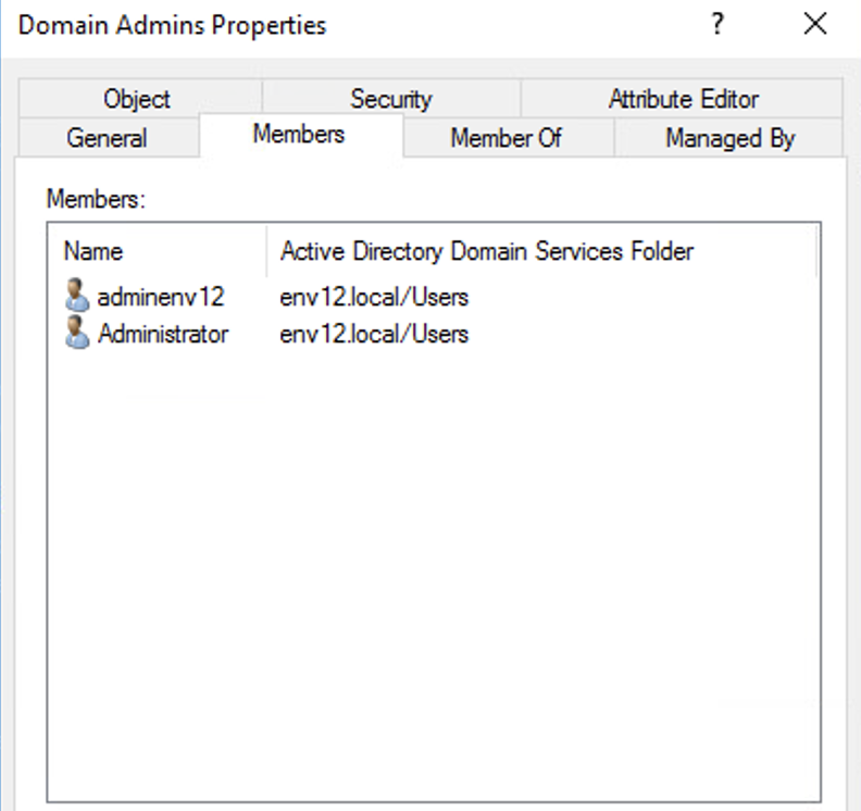 図9は、Joeが「Members(メンバー)」タブに列挙されるメンバーではないことを示す「Domain Admins Properties(Domain Admins プロパティ)」ウィンドウのスクリーンショットです。