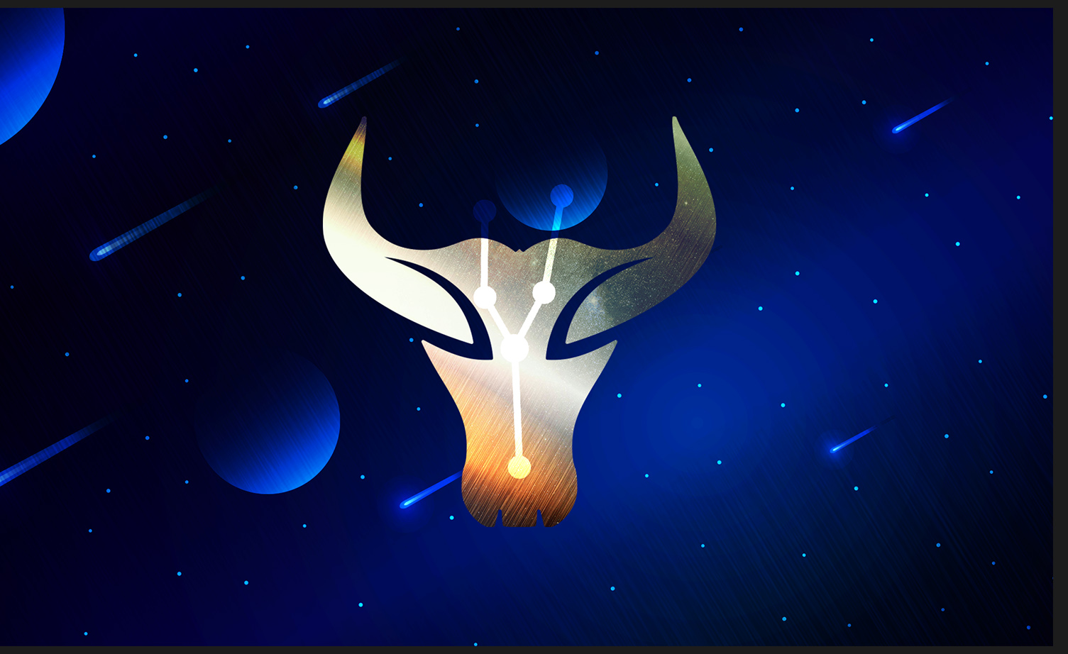 A pictorial representation of Alloy Taurus with a bull's head against the Taurus constellation in a night sky.