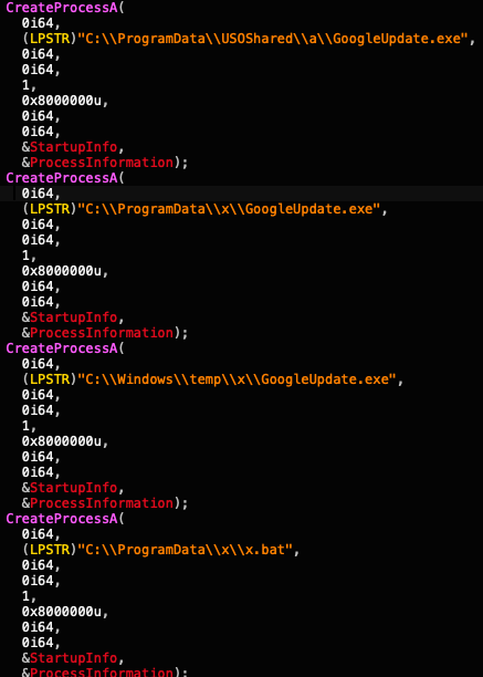画像4は何行ものコードで、攻撃者のツールのハードコードされたパスです。 